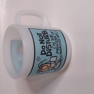 Glasbake Milk Glass Do Not Disturb Mug #61 Vintage